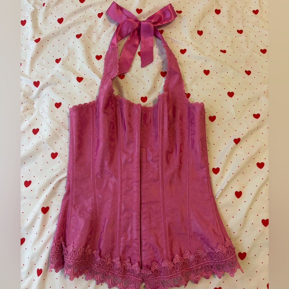 pink fredrick’s of hollywood corset size 32 small 🎀💗